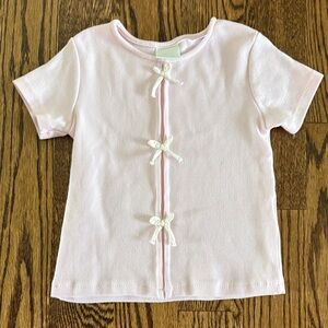Light Pink Zara Shirt with Bow Accents